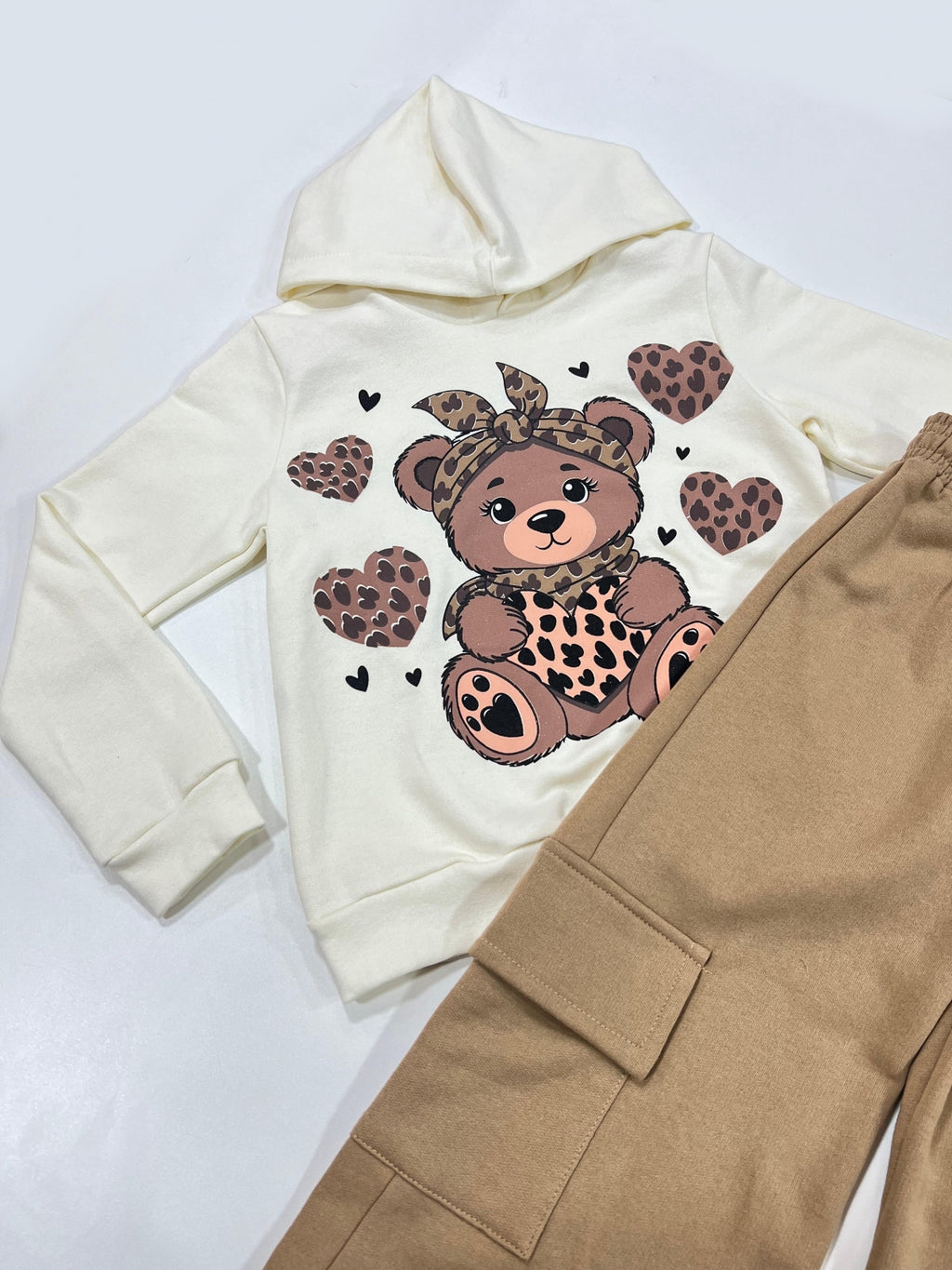 Conjunto Capuz Moletom Urso