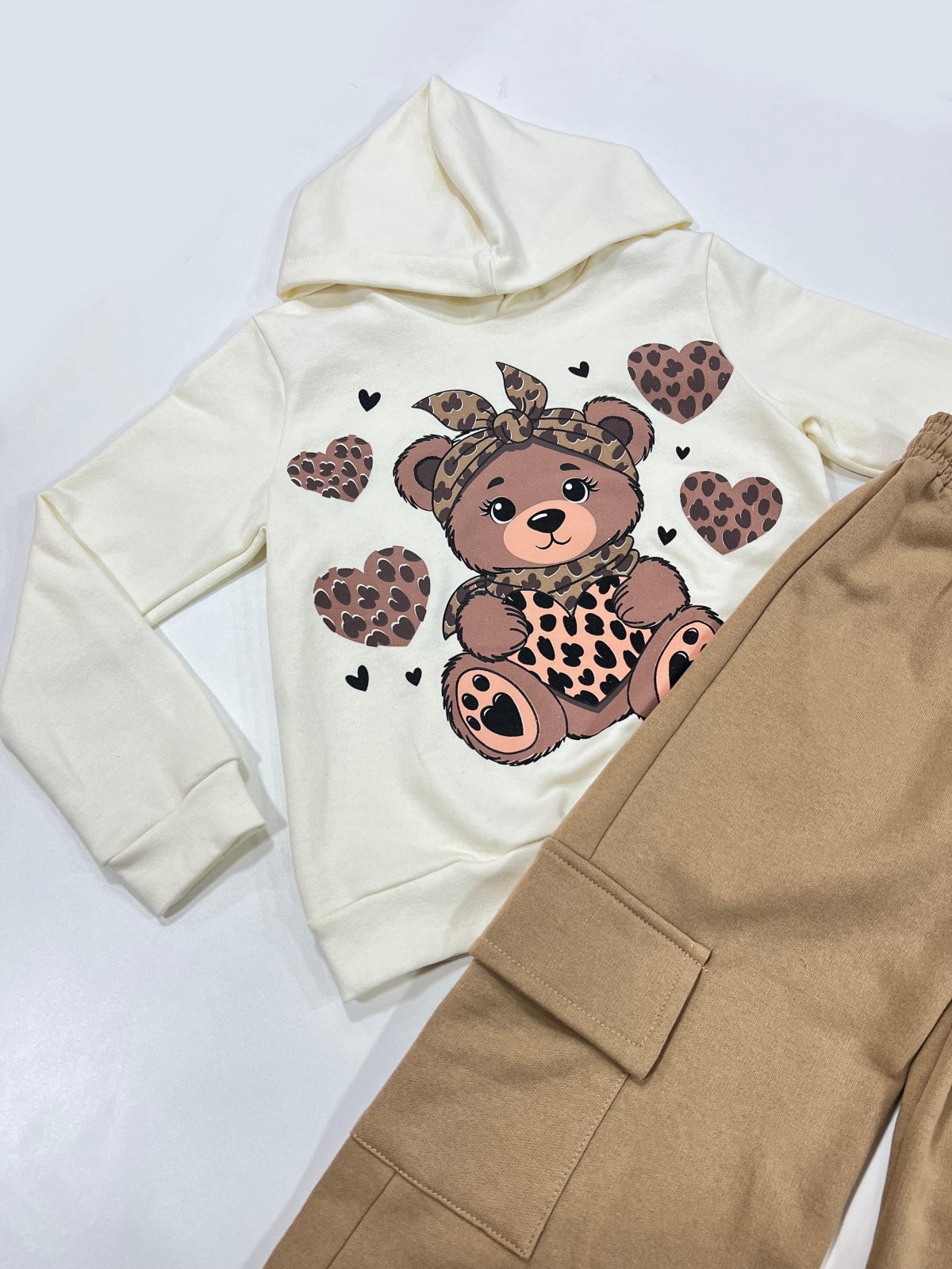 Conjunto Capuz Moletom Urso