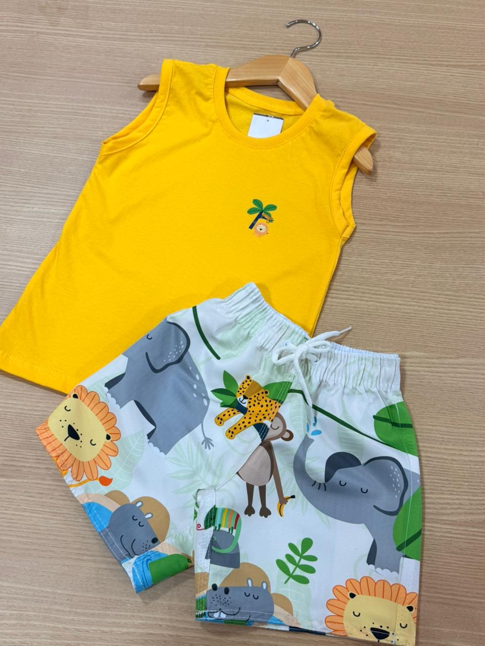 Bermuda de tactel e Camisa 100% algodão