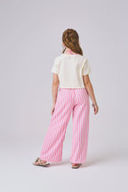 Conjunto calça listras rosa