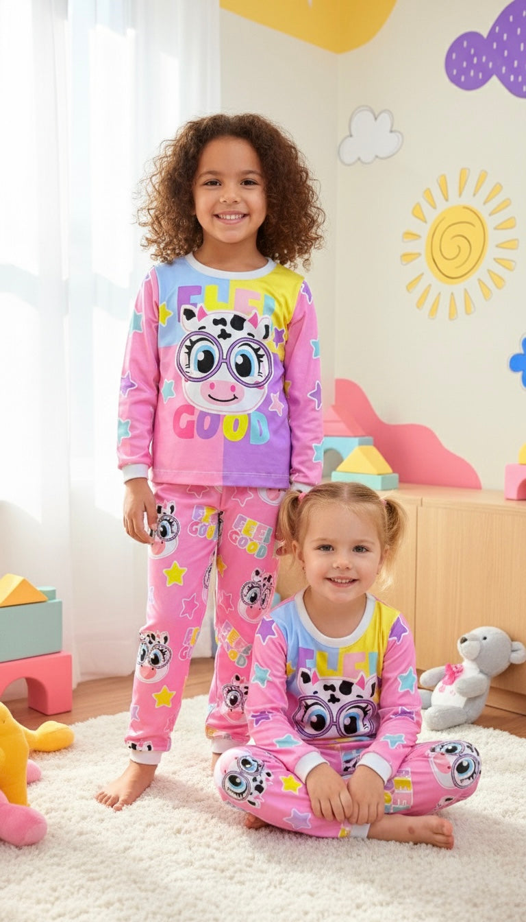Pijama Manga Longa Vaquinha