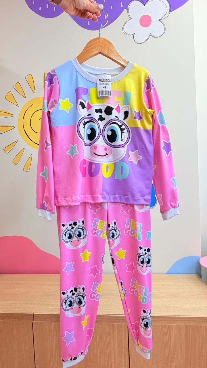 Pijama Manga Longa Vaquinha