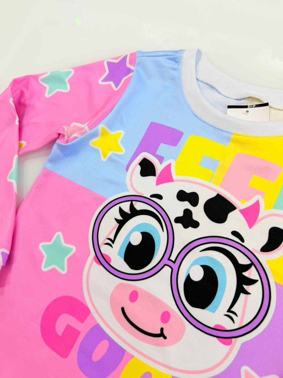 Pijama Manga Longa Vaquinha