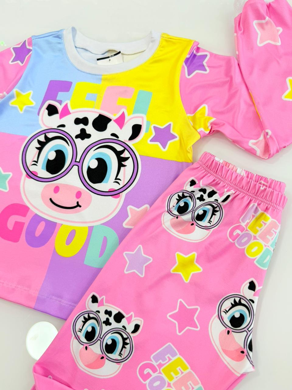 Pijama Manga Longa Vaquinha