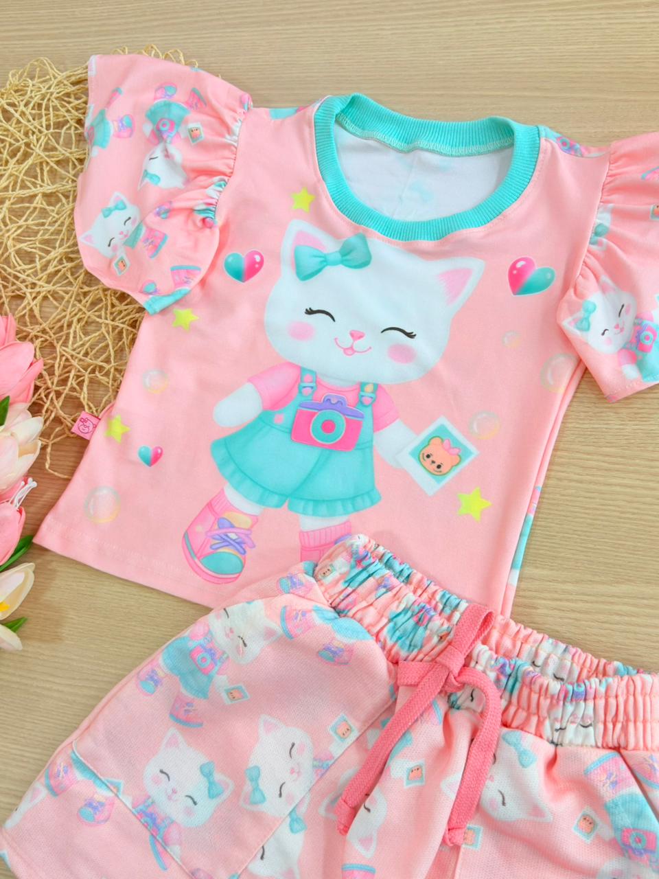 Conjunto encanto short saia gatinha