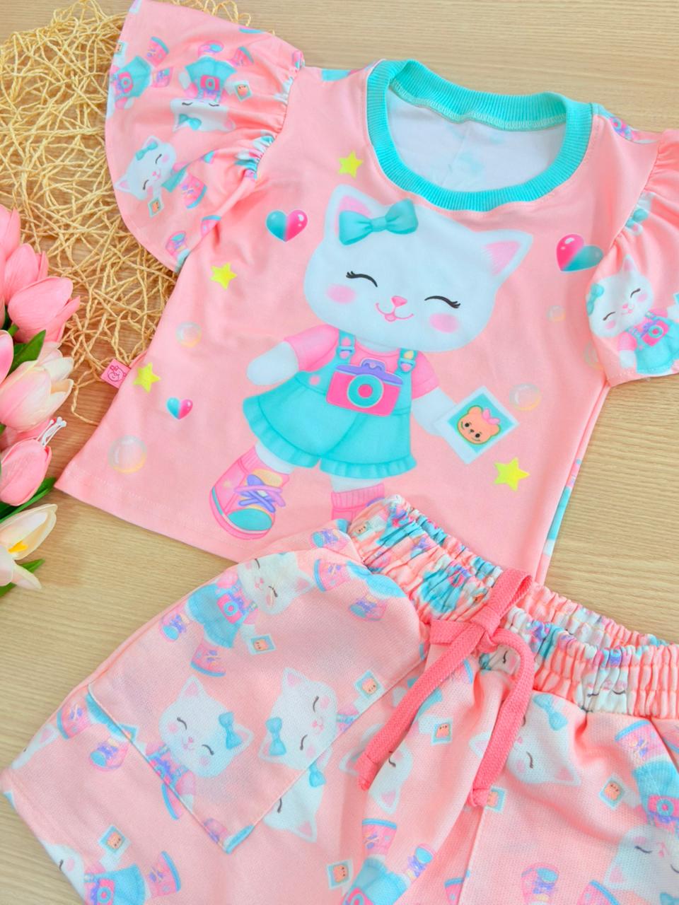 Conjunto encanto short saia gatinha