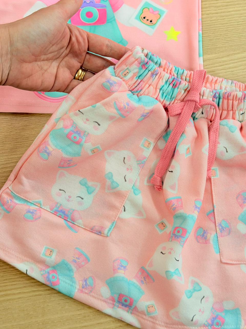 Conjunto encanto short saia gatinha