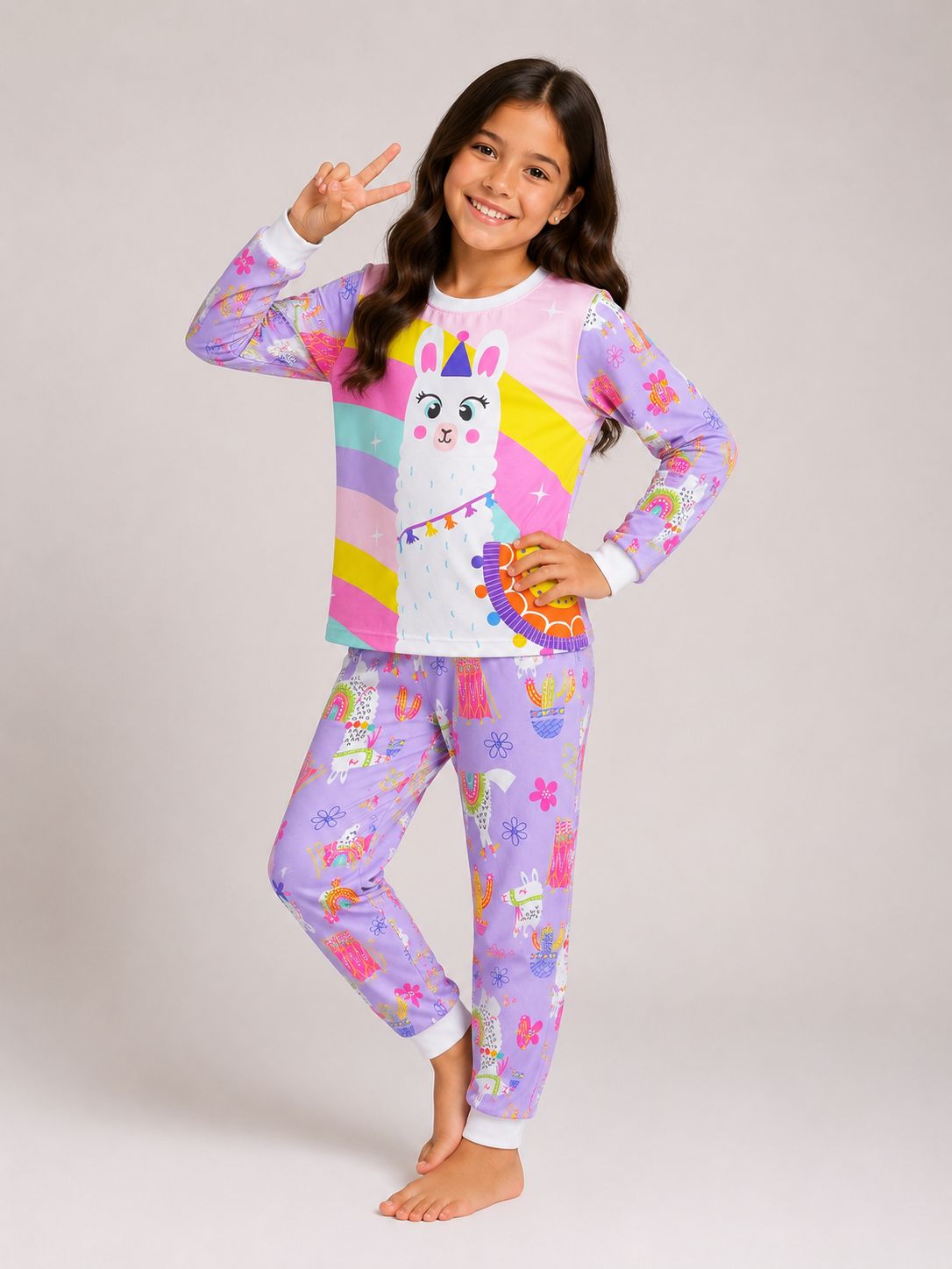 Pijama Manga Longa lhama Pijama