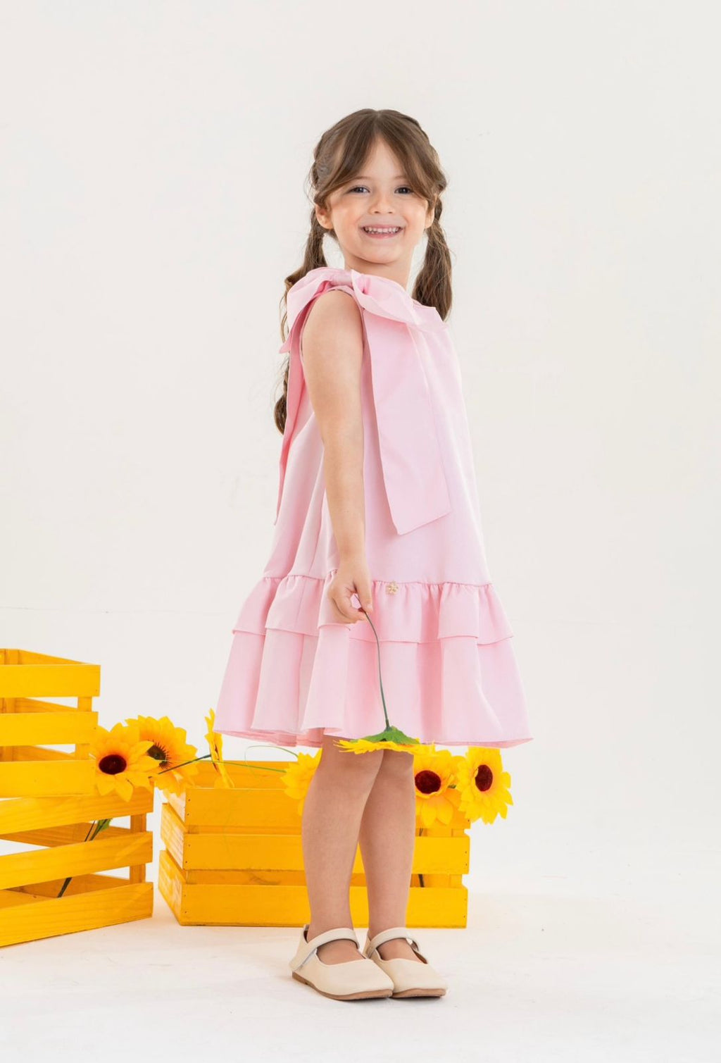 Vestido Priscila Rosa Bebê (Premium)