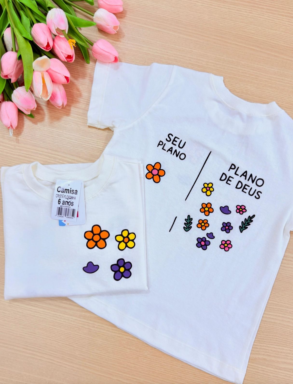 Camiseta Cristã Florzinhas