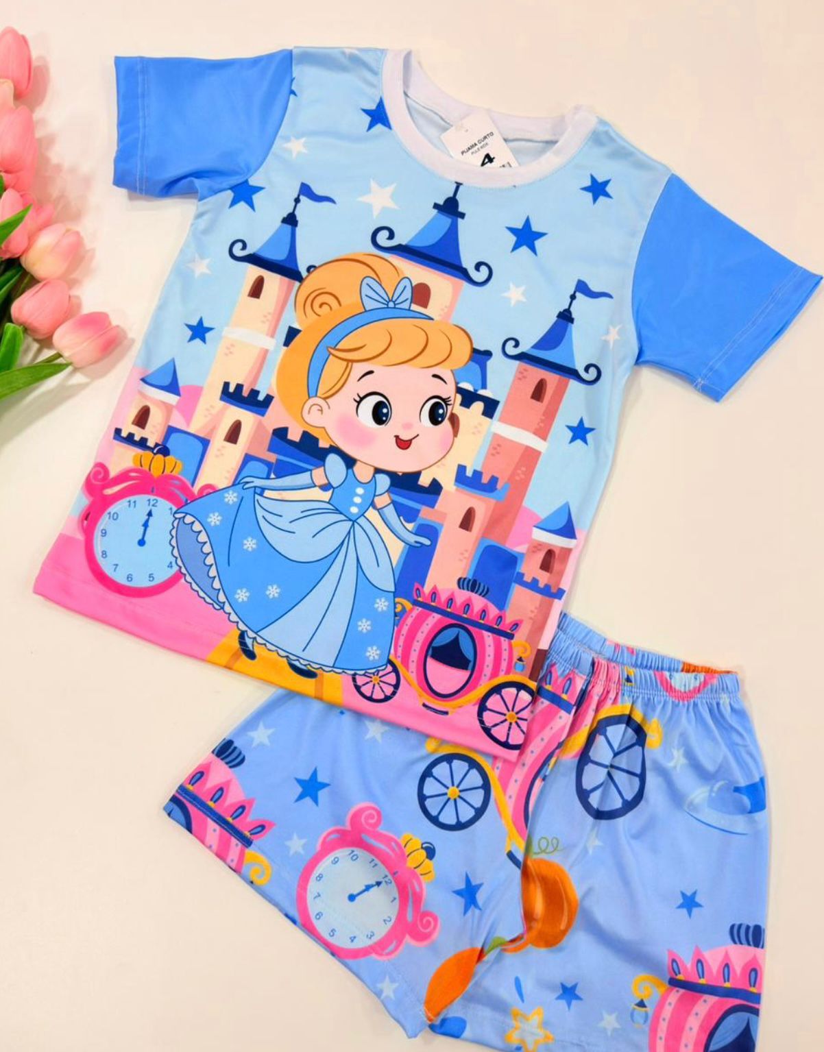 Pijama Manga Curta Princess