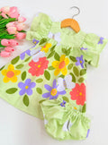 Vestido Baby com Calcinha - Verde Flores