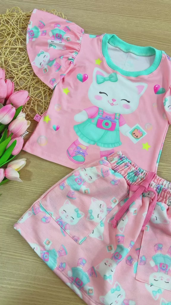 Conjunto encanto short saia gatinha