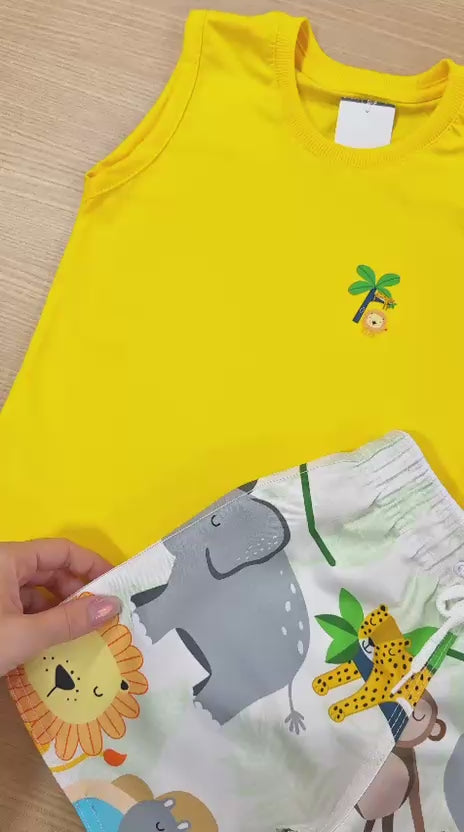 Bermuda de tactel e Camisa 100% algodão